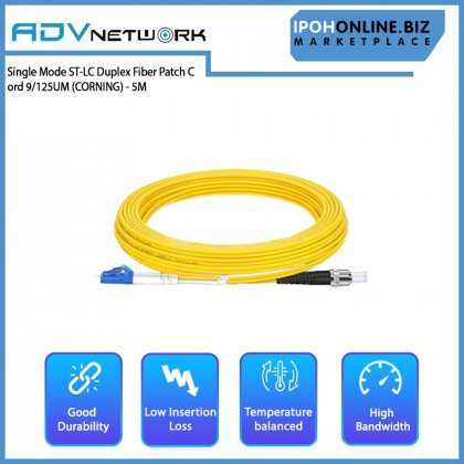 ADV Single Mode ST-LC Duplex Fiber Patch Cord 9/125UM with 5M/16.4042 (CORNING) - Yellow